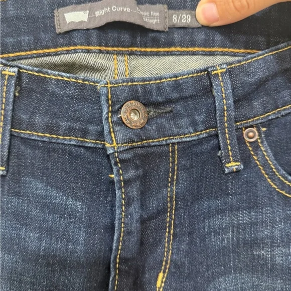 Levi's Demi Curve Classic Straight Leg Jeans Women W29 Zip Fly - Picture 2 of 4